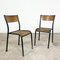 Patinated Industrial School Chairs, Set of 2 12