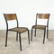 Patinated Industrial School Chairs, Set of 2 1