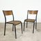 Patinated Industrial School Chairs, Set of 2, Image 1