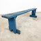Blue Painted Wooden Farmhouse Bench 4