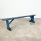 Blue Painted Wooden Farmhouse Bench 2