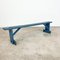 Blue Painted Wooden Farmhouse Bench, Image 2