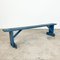 Blue Painted Wooden Farmhouse Bench 1
