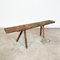 Red Painted Wooden Farmhouse Bench 1