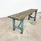 Light Blue Painted Wooden Farmhouse Bench 3