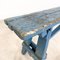 Blue Painted Wooden Farmhouse Bench, Image 4