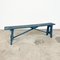 Blue Painted Wooden Farmhouse Bench 1