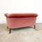 Sofá de dos plazas vintage de terciopelo rosa, Imagen 10