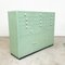 Vintage Mint Green Dentist Drawer Unit with Opaline Glass Top 16