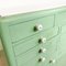Vintage Mint Green Dentist Drawer Unit with Opaline Glass Top 10
