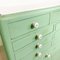 Vintage Mint Green Dentist Drawer Unit with Opaline Glass Top 7