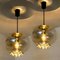 Lámparas colgantes en dorado y marrón ahumado de Peill & Putzler, años 60. Juego de 2, Imagen 11