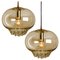 Smoked Golden & Brown Pendant Lights by Peill & Putzler, 1960s, Set of 2, Image 2