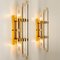 Venini Style Murano Glass & Gilt Brass Sconces, 1960s, Set of 2 7