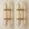 Venini Style Murano Glass & Gilt Brass Sconces, 1960s, Set of 2 2