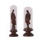 Pine Sculpted Santo Bishop and San Rocco, Set of 2 1
