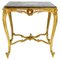 Louis XV Gilded Salon Table with Scagliola Top, France, 1860s 1