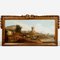 Paesaggio con contadini di un fiume, fine XVIII secolo, olio su tela, Incorniciato, Immagine 1