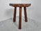 Tabouret Primitif en Bois, 1950s 4