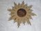 Large Vintage Golden Sunburst Mirror, 1970s 2