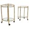 Brass Faux Bamboo Drinks Trolley, 1970s, Set of 2 1