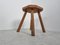 Primitive Wooden Stool, 1950s 5