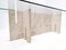 Mid-Century Modern Italian Travertine and Glass Dining Table, 1970s, Image 7