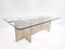 Mid-Century Modern Italian Travertine and Glass Dining Table, 1970s 11