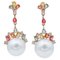 14K Rose Gold South-Sea Pearls and Diamond Dangle Earrings, Set of 2 1