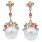 Boucles d'Oreilles en Or Rose 14K avec Perles des Mers du Sud et Diamant, Set de 2 1