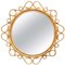 Mid-Century Modern Bamboo Rattan Handcrafted Mirror, French Riviera, 1960s, Image 1