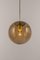 Lámpara colgante Limburg grande de latón con bola de vidrio ahumado, años 70, Imagen 7