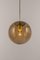 Large Limburg Brass with Smoked Glass Ball Pendant, Germany, 1970s, Image 7