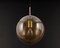 Large Limburg Brass with Smoked Glass Ball Pendant, Germany, 1970s, Image 11