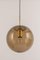 Lámpara colgante Limburg grande de latón con bola de vidrio ahumado, años 70, Imagen 3