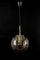 Large Smoky Glass Ball and Brass Pendant Lamp from Limburg, Germany, 1970s, Image 11