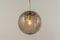 Large Smoky Glass Ball and Brass Pendant Lamp from Limburg, Germany, 1970s 7