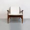 North European Solid Wood and White Cotton Armchair, 1960s 3