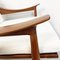 North European Solid Wood and White Cotton Armchair, 1960s 8