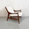 North European Solid Wood and White Cotton Armchair, 1960s 2