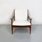 Fauteuil en Bois Massif et Coton Blanc, Europe du Nord, 1960s 4