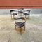 Postmodern Italian Black Metal and Faux Leather Cockpit Chairs, 1980s, Set of 4, Image 3