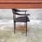 Postmodern Italian Black Metal and Faux Leather Cockpit Chairs, 1980s, Set of 4, Image 7