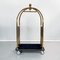 Modern Italian Luggage Cart Classique in Metal and Black Fabric, 1990s 3
