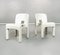 Mid-Century Italian White Plastic Chairs 860 by Joe Colombo for Kartell, 1970s, Set of 4 2