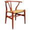 Dänischer Mid-Century Y Stuhl aus Holz & Seil von Wegner für Carl Hansen & Søn, 1960er 1