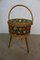 Vintage Decorative Sewing Basket with Floral Pattern, Image 2