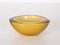 Mid-Century Italian Cream Yellow Sommerso Murano Style Glass Bowl, Image 12