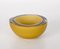 Mid-Century Italian Cream Yellow Sommerso Murano Style Glass Bowl, Image 11