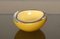 Mid-Century Italian Cream Yellow Sommerso Murano Style Glass Bowl, Image 8